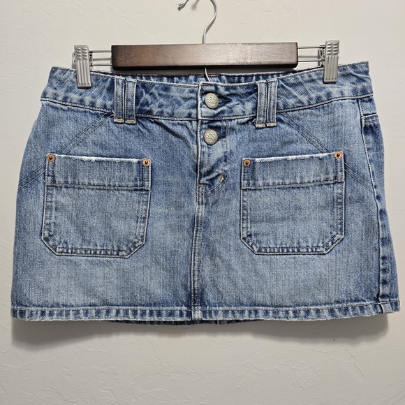 American Eagle Outfitters Dresses & Skirts - American Eagle‎ Y2K Denim Mini Skirt Womens Size 8 Low Rise Barbie Preppy Mall
